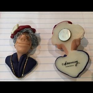 Red hat magnet grey hair older woman new